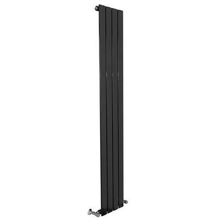 Vega 1800 x 300mm Single Flat Panel Black Vertical Radiator
