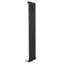 Vega 1800 x 300mm Single Flat Panel Black Vertical Radiator