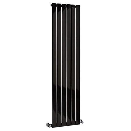 Vega 1800 x 450mm Single Flat Panel Black Vertical Radiator