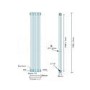 Carrera 1500 x 284mm Dual Column White Vertical Radiator