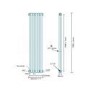 Carrera 1500 x 372mm Dual Column White Vertical Radiator