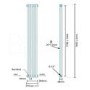 Carrera 1800 x 284mm Dual Column White Vertical Radiator