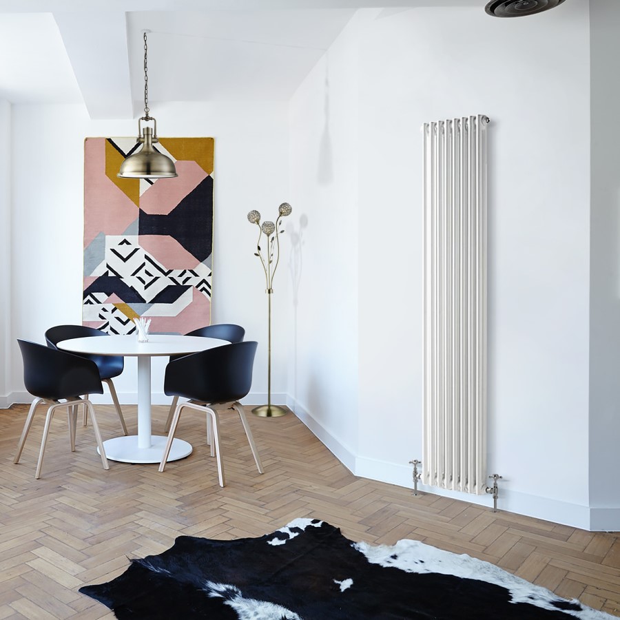 Carrera 1800 x 372mm Dual Column White Vertical Radiator