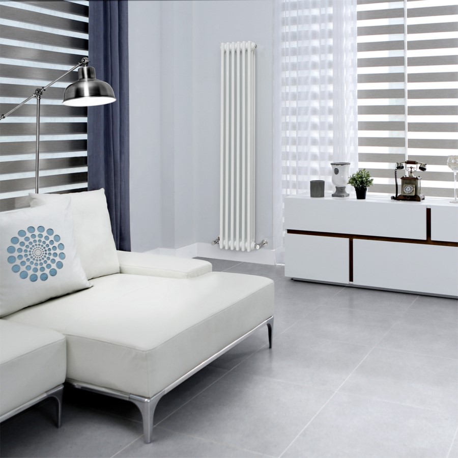 Belgravia 1500 x 287mm Tri-Column White Vertical Radiator
