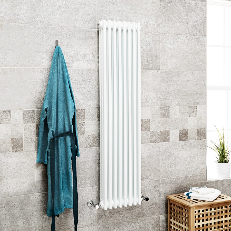 Belgravia 1500 x 396mm Tri-Column White Vertical Radiator