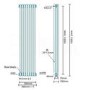 Belgravia 1500 x 396mm Tri-Column White Vertical Radiator