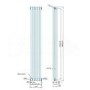Belgravia 1800 x 287mm Tri-Column White Vertical Radiator