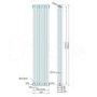 Belgravia 1800 x 396mm Tri-Column White Vertical Radiator