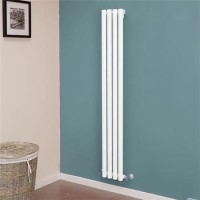Langham 1600 x 225mm Single Round Panel White Vertical Radiator Langham 1600 x 225mm Single Round Panel White Vertical Radiator