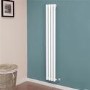 Langham 1600 x 225mm Single Round Panel White Vertical Radiator
