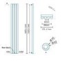 Langham 1600 x 225mm Single Round Panel White Vertical Radiator
