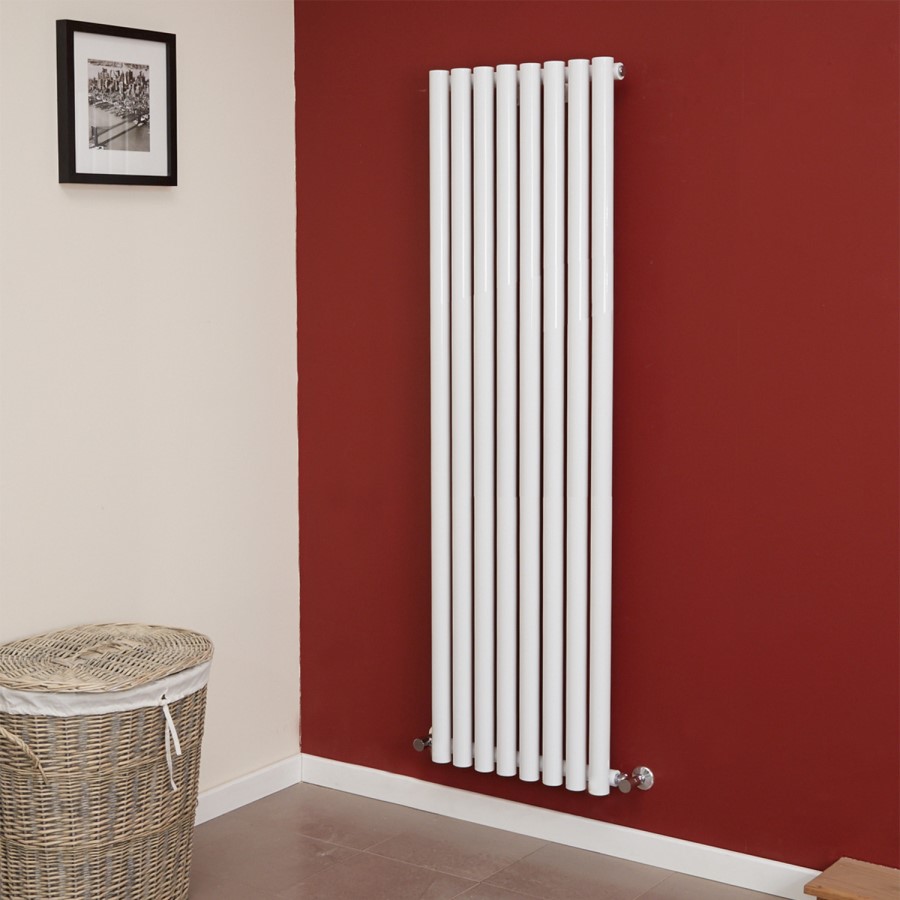 Langham 1600 x 465mm Single Panel White Vertical Radiator