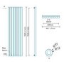 Langham 1600 x 465mm Single Panel White Vertical Radiator