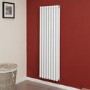 Langham 1600 x 465mm Double Round Panel White Vertical Radiator