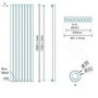 Langham 1600 x 465mm Single Round Panel Anthracite Vertical Radiator