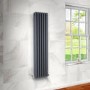 Langham 1600 x 345mm Double Round Panel Anthracite Vertical Radiator