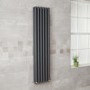Langham 1600 x 345mm Double Round Panel Anthracite Vertical Radiator