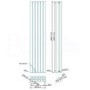 Langham 1600 x 345mm Double Round Panel Anthracite Vertical Radiator