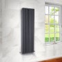 Langham 1600 x 465mm Double Round Panel Anthracite Vertical Radiator