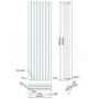 Langham 1600 x 465mm Double Round Panel Anthracite Vertical Radiator