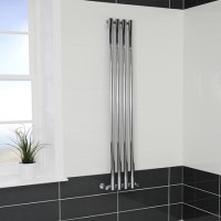 Langham Single Round Panel Chrome Vertical Radiator - 1600 x 255mm 