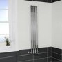 Langham Single Round Panel Chrome Vertical Radiator - 1600 x 255mm 