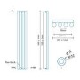 Langham Single Round Panel Chrome Vertical Radiator - 1600 x 255mm 