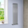 Langham Single Round Panel Chrome Vertical Radiator -  1600 x 395mm