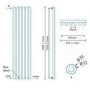 Langham Single Round Panel Chrome Vertical Radiator -  1600 x 395mm