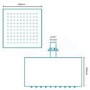 Quartino Square 200mm Ceiling Shower Head