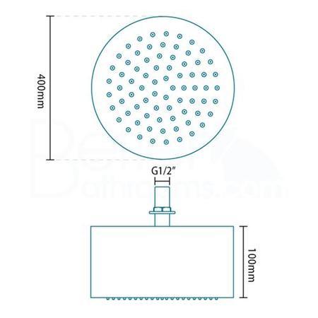 Circa Round 400mm Ceiling Shower Head