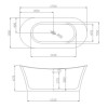 GRADE A1 - Freestanding Double Ended Slipper Bath 1700 x 800mm - Torrelino