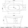 Freestanding Double Ended Slipper Bath 1700 x 800mm - Torrelino