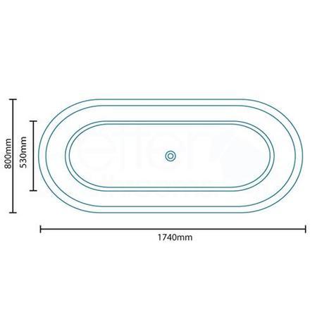 Saffiano 1740 x 800mm Double Ended Slipper Bath 