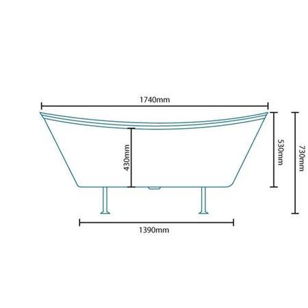 Saffiano 1740 x 800mm Double Ended Slipper Bath 