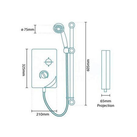 MX Options Solo QI White 8.5kW Electric Shower