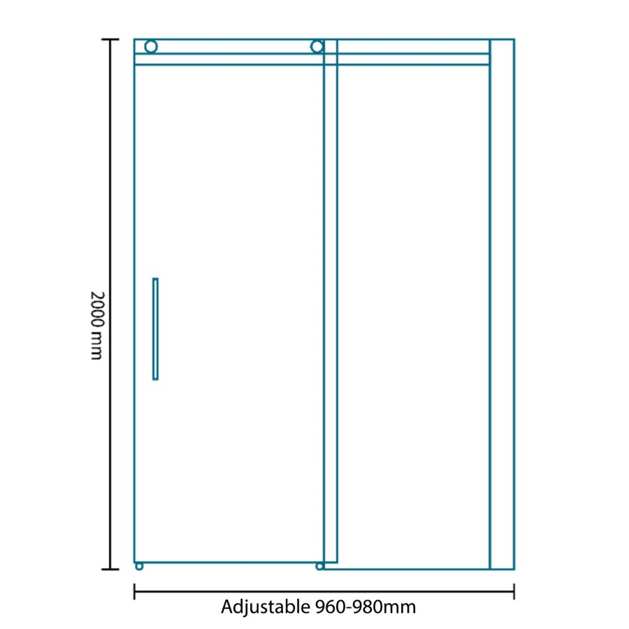 1000mm Sliding Door 8mm Glass - Aquafloe Elite II