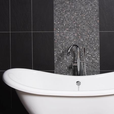 Ardosia Preto Slate  Effect Glazed Porcelain Wall/Floor Tile