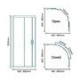 Sliding Door Quadrant Enclosure 900mm - 6mm Glass - Aquafloe Range