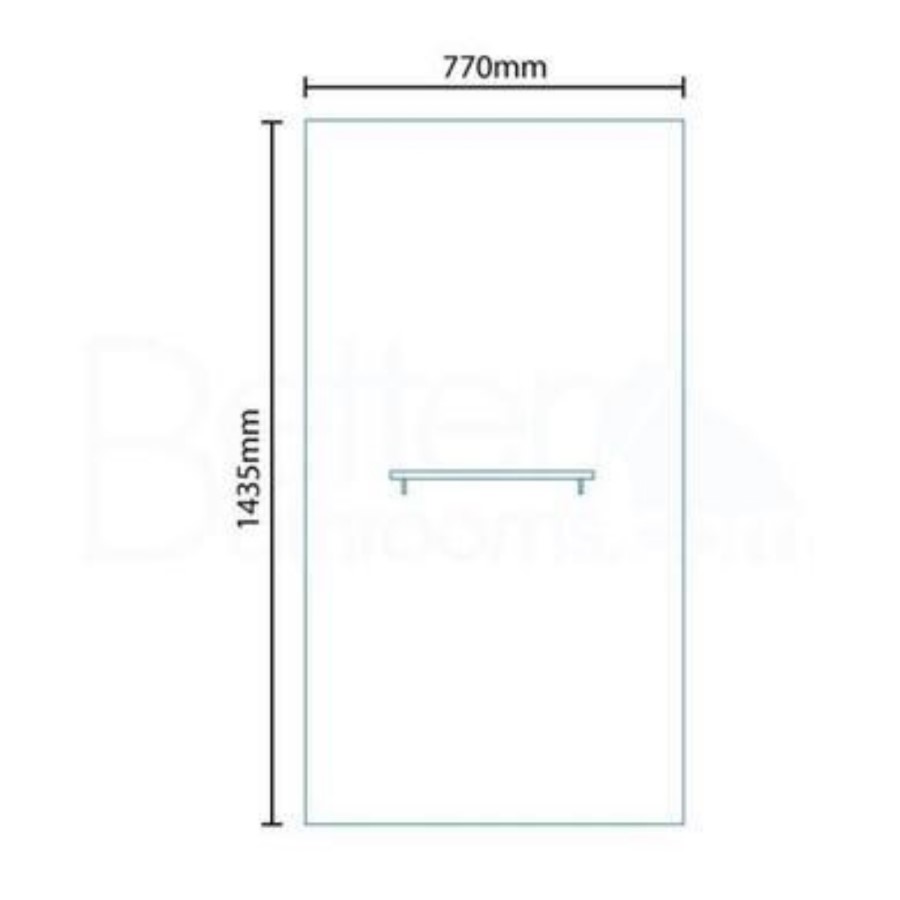Straight Hinged Bath Shower Screen H1435 x W770mm with Towel Rail