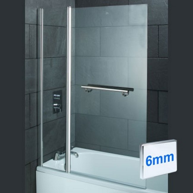 Straight Hinged Bath Shower Screen H1435 x W1000mm with Towel Rail