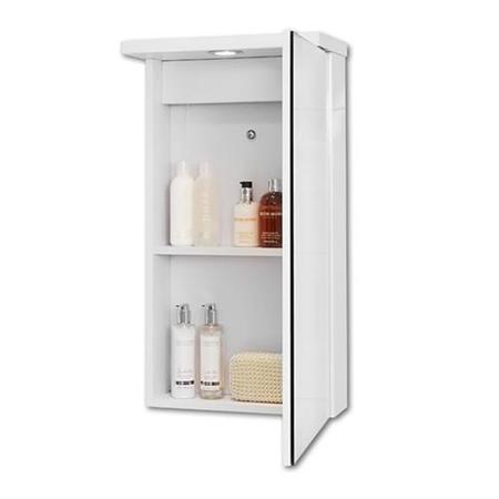 400mm Wall Hung Mirrored Cabinet - 1 Light Single Door - Windsor Range