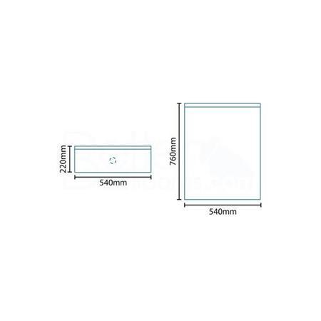 Windsor 550 Mirrored Cabinet with 1 Light 760(H) 540(W) 220(D)