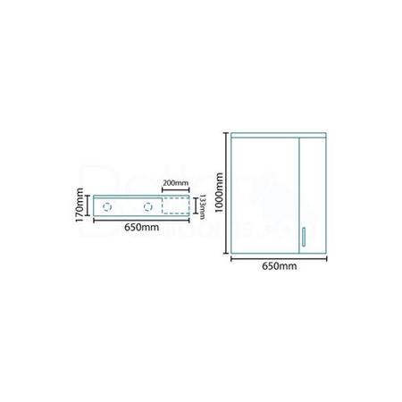 Windsor&trade; 650 Mirror with Cabinet & 2 Lights 1000(L) 650(W) 170(D)