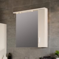 Windsor 750mm Wall Hung Mirrored Cabinet - Single Door 2 Lights