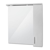 850mm Wall Hung Mirrored Cabinet Single Door 2 Lights - Windsor