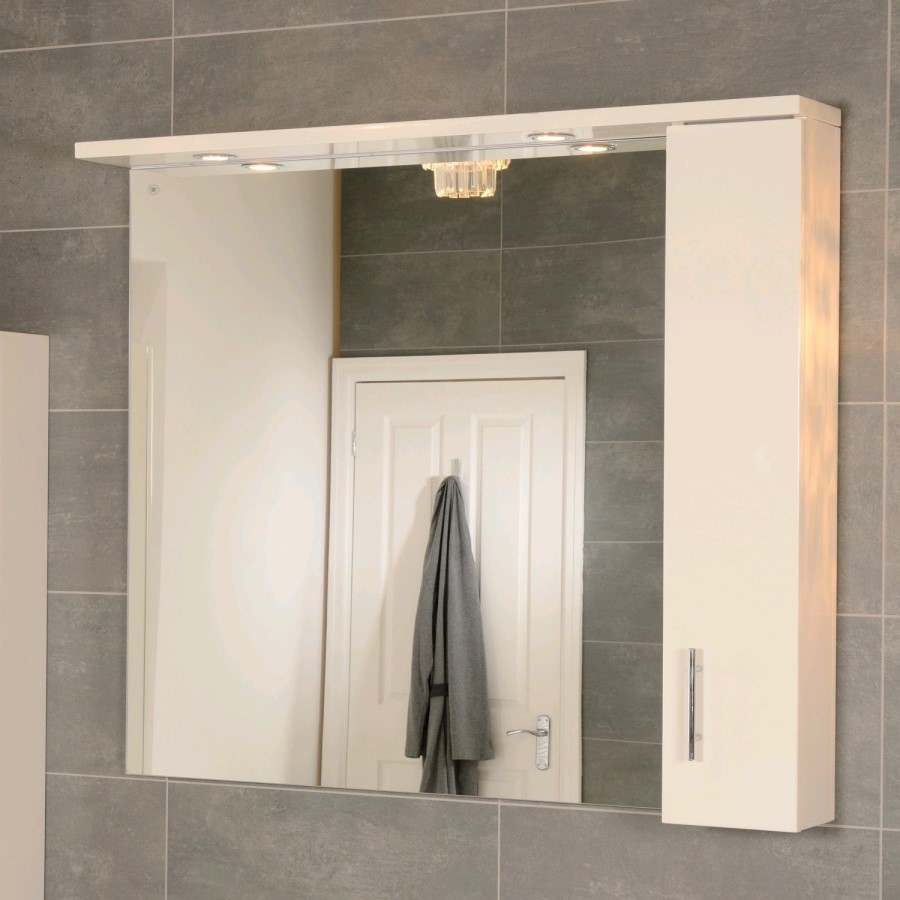 1000mm Wall Hung Mirror Cabinet - 2 Lights IP44 - Windsor Range