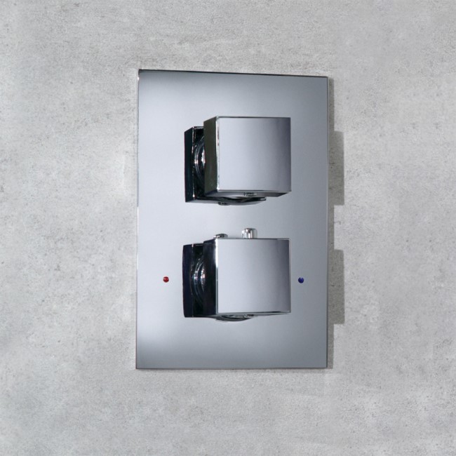 GRADE A1 - Concealed Dual Control Thermostatic Shower Valve - Cube Range