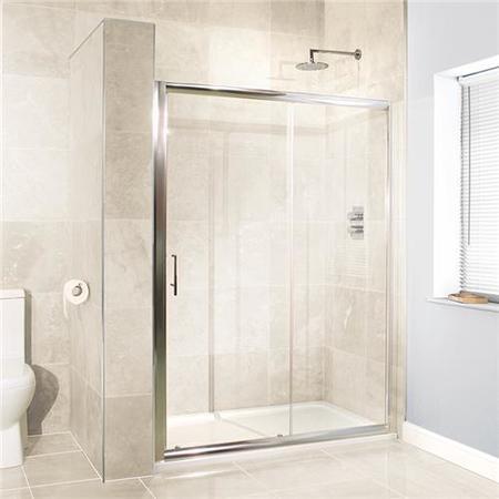 GRADE A1 - Sliding Shower Door 1200mm - 6mm Glass - Aquafloe Range