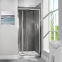 Bi-Fold Shower Door - 1000mm - 6mm Glass - Aquafloe